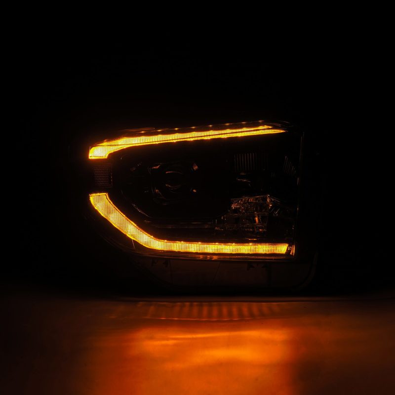 AlphaRex 14-21 Toyota Tundra PRO-Series Projector Headlights Black w/Seq. Sig. + DRL - Burkken Auto Parts