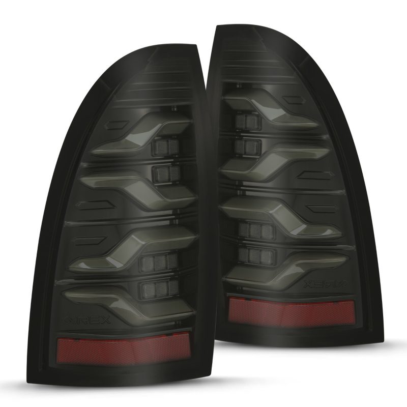 AlphaRex 05-15 Toyota Tacoma LUXX LED Taillights Alpha Blk w/Activ Light/Seq Signal - Burkken Auto Parts