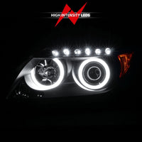 ANZO 2005-2010 Scion Tc Projector Headlights w/ Halo Black (CCFL) - Burkken Auto Parts