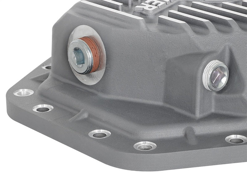 aFe Power Street Ser Rear Diff Cover Raw w/Mach Fin 2017 Ford Diesel Trucks V8-6.7L(td) Dana M275-14 - Burkken Auto Parts