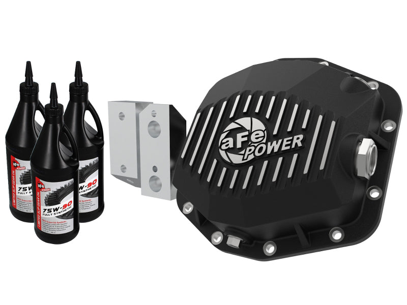 aFe 20-23 Jeep Gladiator JT (Dana M220) Pro Series Rear Differential Cover Black w/ Machined Fins - Burkken Auto Parts