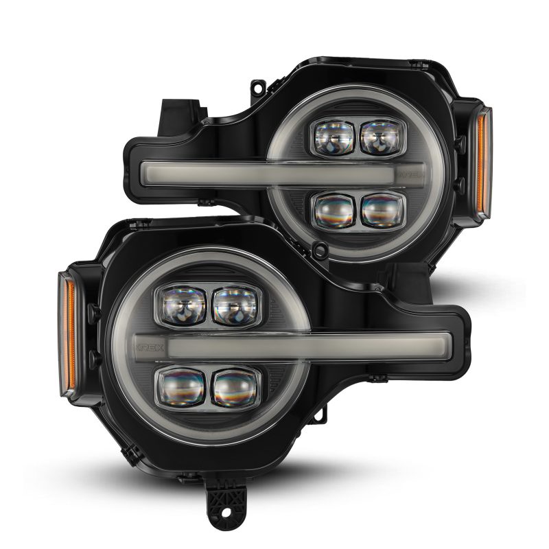 AlphaRex 21-23 Ford Bronco NOVA LED Projector Headlights Black - Burkken Auto Parts