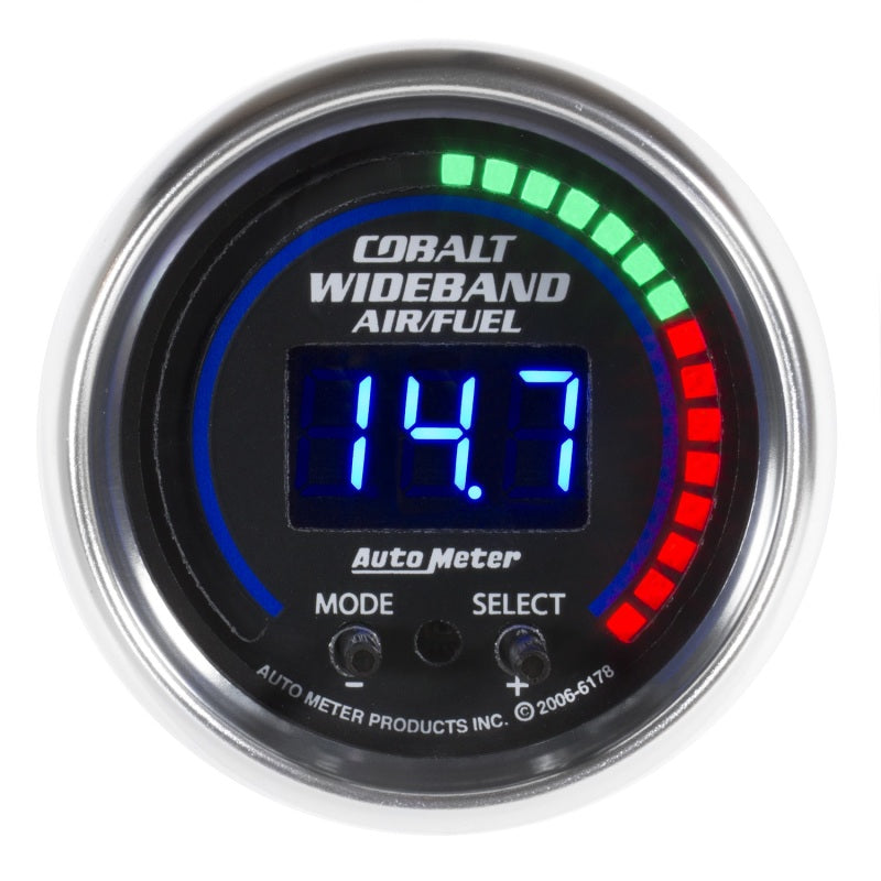 Autometer Cobalt 52mm Air/Fuel Ratio Pro Plus Digital w/ Peak & Warning Gauge - Burkken Auto Parts