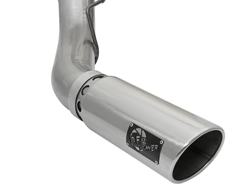 aFe LARGE BORE HD 5in 409-SS DPF-Back Exhaust w/Polished Tip 2017 Ford Diesel Trucks V8 6.7L (td) - Burkken Auto Parts