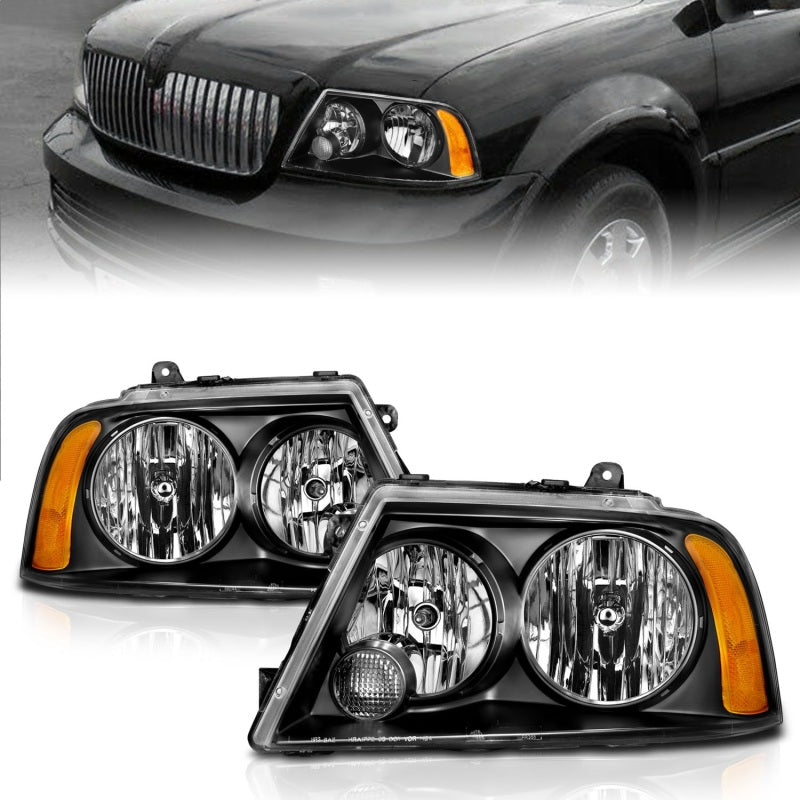 ANZO 2003-2006 Lincoln Navigator Crystal Headlights Black - Burkken Auto Parts