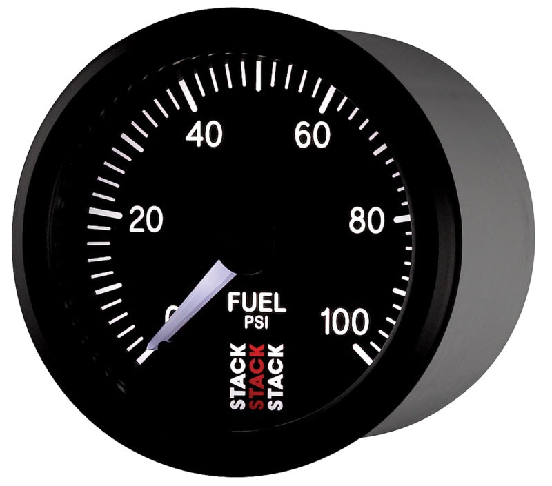 Autometer Stack 52mm 0-100 PSI 1/8in NPTF Male Pro Stepper Motor Fuel Pressure Gauge - Black - Burkken Auto Parts