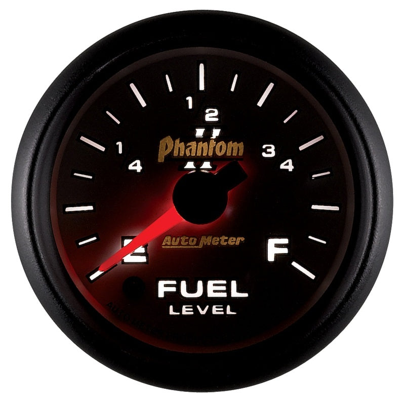 Autometer Phantom II 52mm Full Sweep Electronic 0-280 ohm Fuel Level Programmable E-F Range Gauge - Burkken Auto Parts