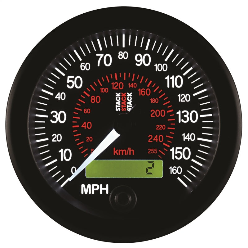 Autometer Stack Instruments 88MM 0-160 MPH / 260 KM/H Programmable Speedometer - Black - Burkken Auto Parts