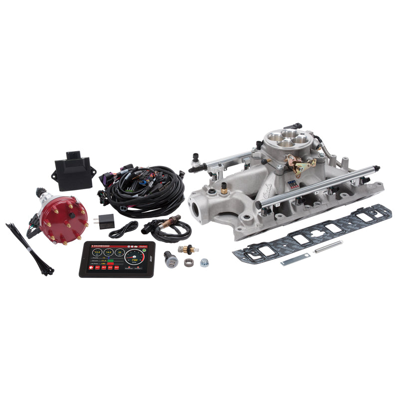 Edelbrock Pro Flo 4 EFI System Seq Port Ford Super Victor 8.2 302-347 625 HP 35lb/hr Satin Finish - Burkken Auto Parts