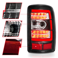 ANZO 2000-2006 Chevrolet Tahoe LED Tail Lights w/ Clear Lens Black Housing - Burkken Auto Parts