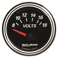 Autometer Designer Black II 52mm 18V Voltmeter Gauge - Burkken Auto Parts