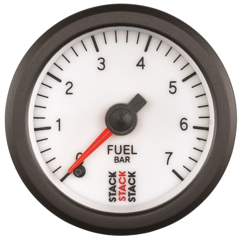 Autometer Stack 52mm 0-7 Bar M10 Male Pro Stepper Motor Fuel Pressure Gauge - White - Burkken Auto Parts