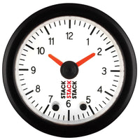 Autometer Stack Analog Clock Gauge - White - Burkken Auto Parts