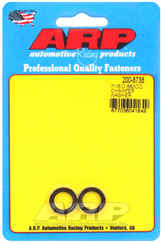 ARP 8740 Chrome Moly 7/16in x .660 x .120 Black Chamfer Washer - 2 Pack - Burkken Auto Parts