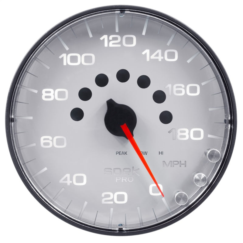 Autometer Spek-Pro Gauge Speedometer 5in 180 Mph Elec. Programmable White/Black - Burkken Auto Parts