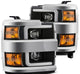 AlphaRex 15-19 Chevy Silverado 2500/3500 LUXX-Series Proj. Headlights Blk w/Actv SeqSig & SBDRL - Burkken Auto Parts