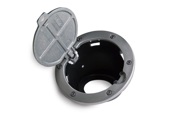 AMP Research 2007-2017 Jeep Wrangler JK 2/4 Door Fuel Door - Brushed - Burkken Auto Parts