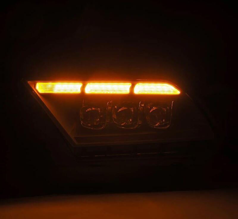 AlphaRex 10-12 Ford Mustang NOVA-Series LED Proj. Headlights Alpha-Blk w/Activ Lght & Seq.Sig SB DBL - Burkken Auto Parts