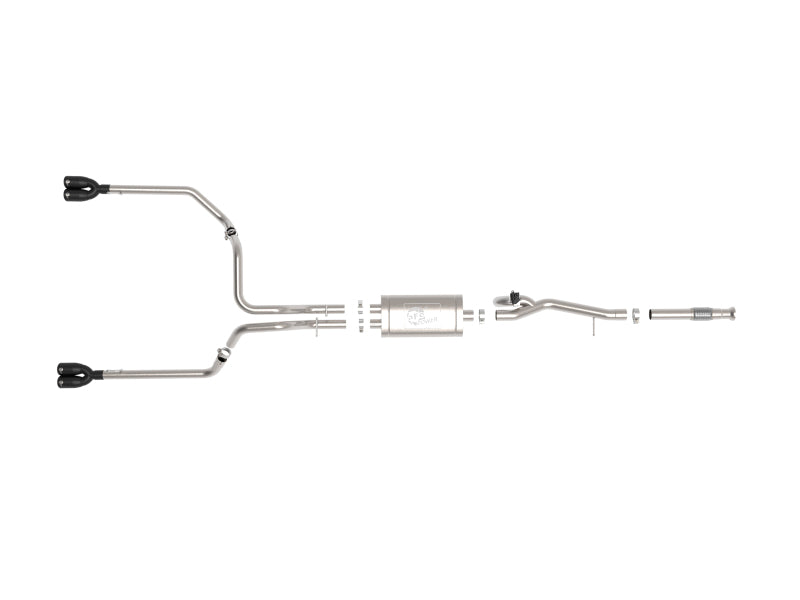 aFe Gemini XV 3in 304 SS Cat-Back Exhaust w/ Cutout 19-21 GM Silverado/Sierra 1500 V8- w/ Black Tips - Burkken Auto Parts