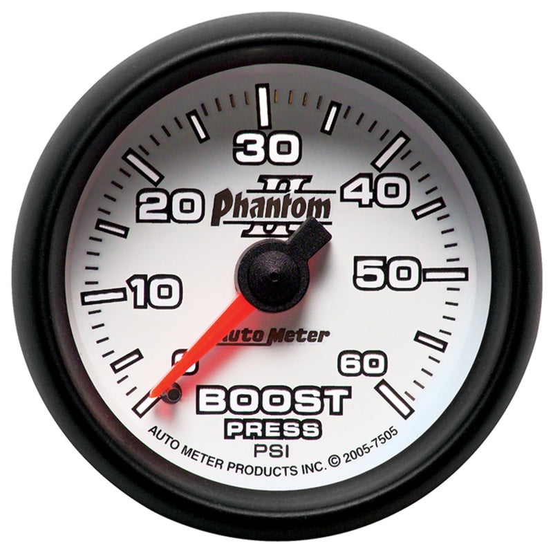 Autometer Phantom II 52.4mm Mechanical 0-60 PSI Boost Gauge - Burkken Auto Parts