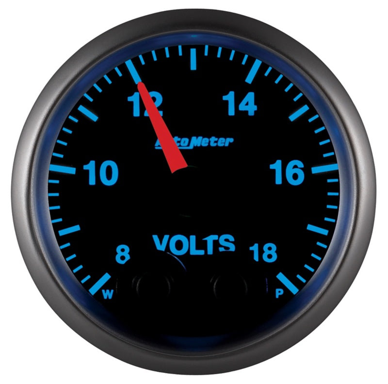 Autometer Elite 52.4mm Peak & Warn w/ Electronic Control 8-18 Volt Voltmeter - Burkken Auto Parts