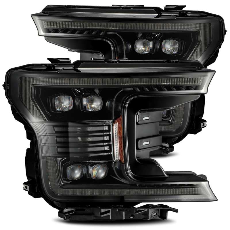 AlphaRex 18-20 Ford F-150 NOVA LED Proj Headlight Plank Style Alpha Blk w/Activ Light/Seq Signal/DRL - Burkken Auto Parts