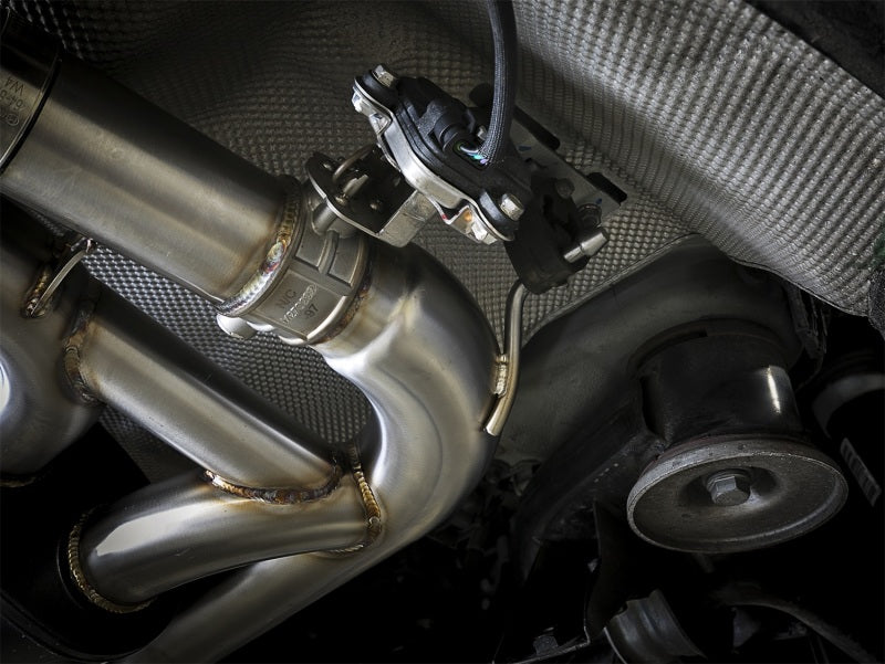 aFe MACH Force-Xp 3.5in. 304 SS C/B Exhaust System 15-18 BMW X5 M (F85) V8-4.4L (tt) - Black Tip - Burkken Auto Parts