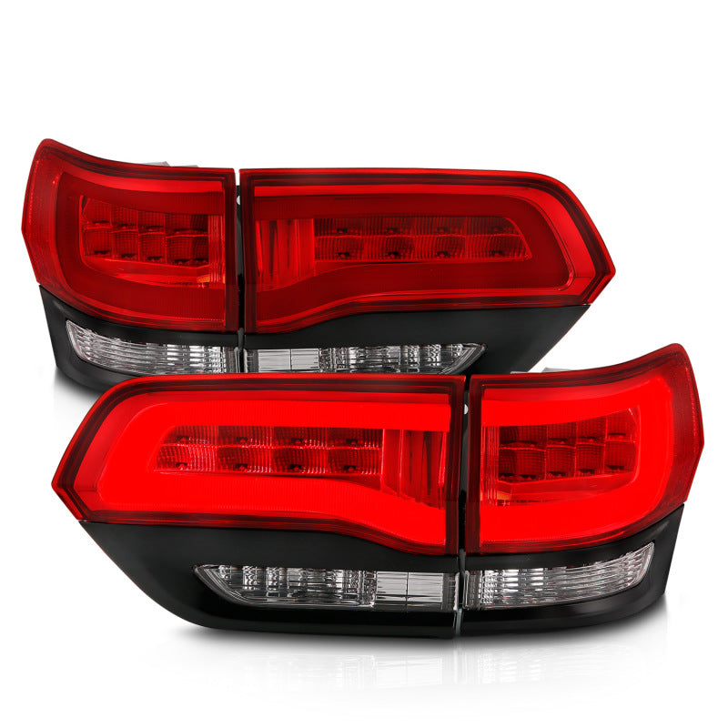ANZO 2014-2016 Jeep Grand Cherokee LED Taillights Red/Clear - Burkken Auto Parts