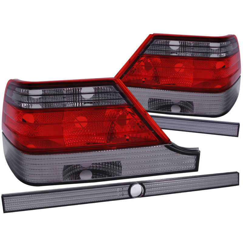 ANZO 1995-1999 Mercedes Benz S Class W140 Taillights Red/Smoke - Burkken Auto Parts