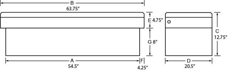 Tradesman Aluminum Single Lid Cross Bed Truck Tool Box (63in.) - Brite - Burkken Auto Parts