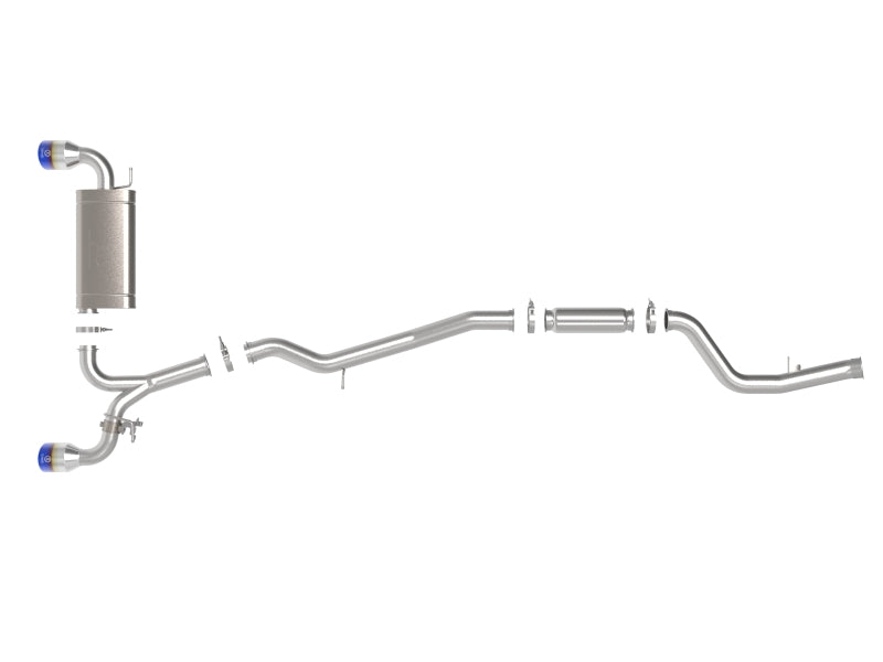 aFe POWER Takeda 2021 Toyota Supra 2.0L (t) 2.5in-3in 304 SS CB Exhaust w/ Blue Tips - Burkken Auto Parts