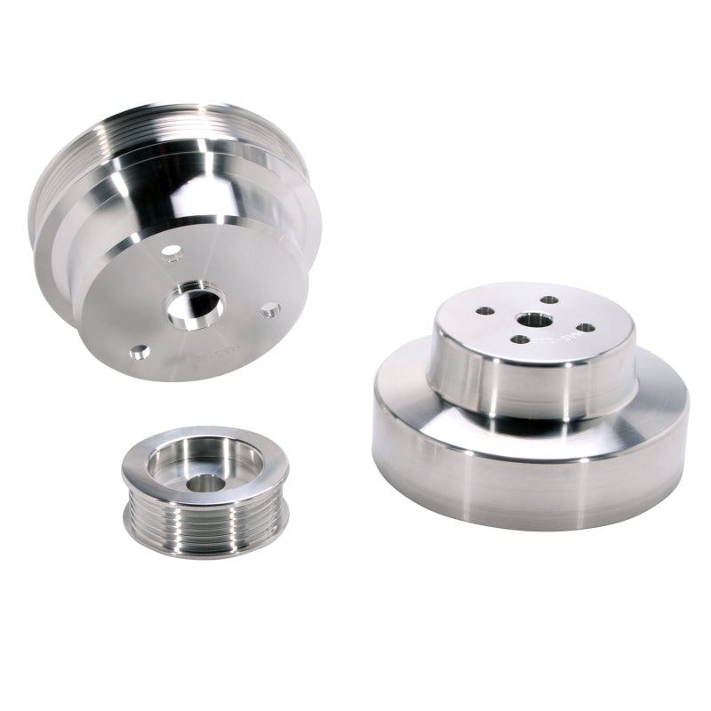BBK 88-95 GM Truck 4.3 5.0 5.7 Underdrive Pulley Kit - Lightweight CNC Billet Aluminum (3pc) - Burkken Auto Parts