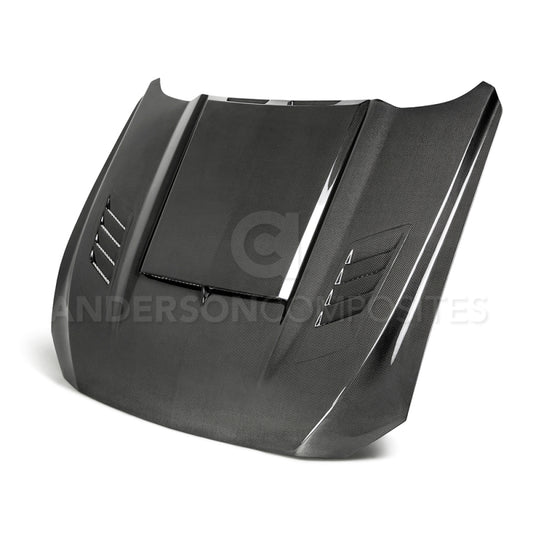 Anderson Composites 2018-2019 Ford Mustang Ram Air Double Sided Carbon Fiber Hood - Burkken Auto Parts