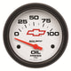 AutoMeter Gauge Oil Pressure 2-5/8in. 100PSI Electric Chevy Red Bowtie White - Burkken Auto Parts
