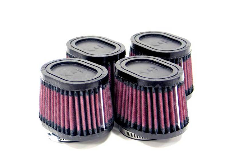 K&N Universal Rubber Filter 2.125in Flange ID/3in x 4in Tapered Oval/2.75in Height (4 Filters) - Burkken Auto Parts