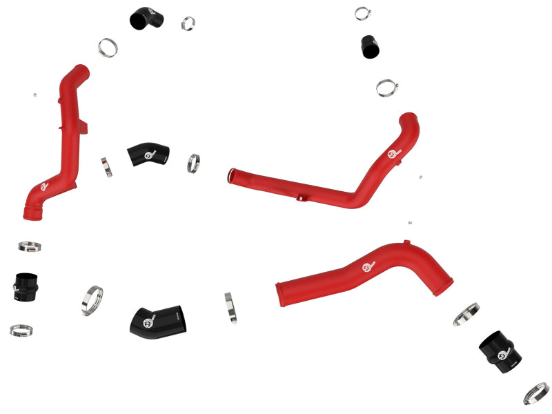 aFe 22-23 Ford Explorer BladeRunner Aluminum Hot and Cold Charge Pipe Kit - Red - Burkken Auto Parts