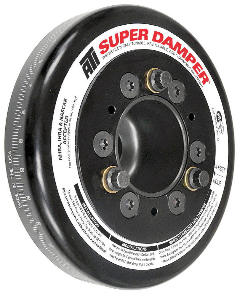 ATI Damper - 7.074in - Alum - Honda B - Race Damper - 4 Grv Steel Hub - 2 Ring - Burkken Auto Parts