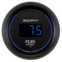 Autometer Cobalt Digital 52.4mm Black Programmable Empty-Full Range Fuel Level Gauge - Burkken Auto Parts