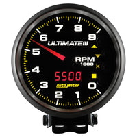 Autometer 5 inch Ultimate III Playback Tachometer 9000 RPM - Black - Burkken Auto Parts