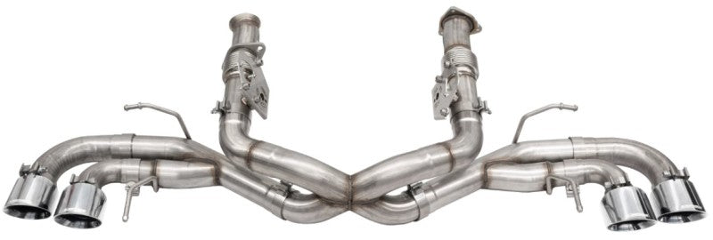 Corsa 2020-25 Corvette C8 3in Xtreme Cat-Back Exhaust 4.5in Pol Quad Tips - Deletes stock AFM Valve - Burkken Auto Parts