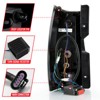 ANZO 2007-2014 Chevy Tahoe LED Taillight Plank Style Black w/Clear Lens - Burkken Auto Parts