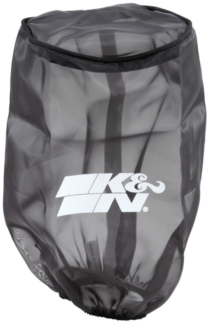 K&N Universal Round Tapered Filter Wrap - Black - 6in Base ID x 4.625in Top ID x 9in Height - Burkken Auto Parts