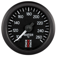 Autometer Stack 52mm 100-260 Deg F 1/8in NPTF Male Pro Stepper Motor Water Temp Gauge - Black - Burkken Auto Parts