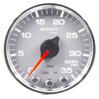 Autometer Spek-Pro Gauge Boost 2 1/16in 35psi Stepper Motor W/Peak & Warn Silver/Chrome - Burkken Auto Parts