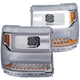 ANZO 16-17 Chevy Silverado 1500 Projector Headlights Plank Style Design Chrome w/ Amber - Burkken Auto Parts