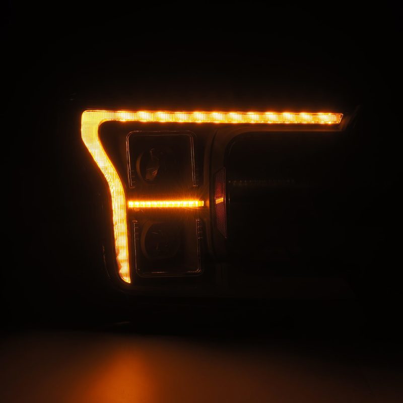 AlphaRex 18-20 Ford F-150 (Req. Conv F150 w/LED) LUXX LED Proj HL Alpha-Blk w/Actv Lt Seq Sig SB DRL - Burkken Auto Parts