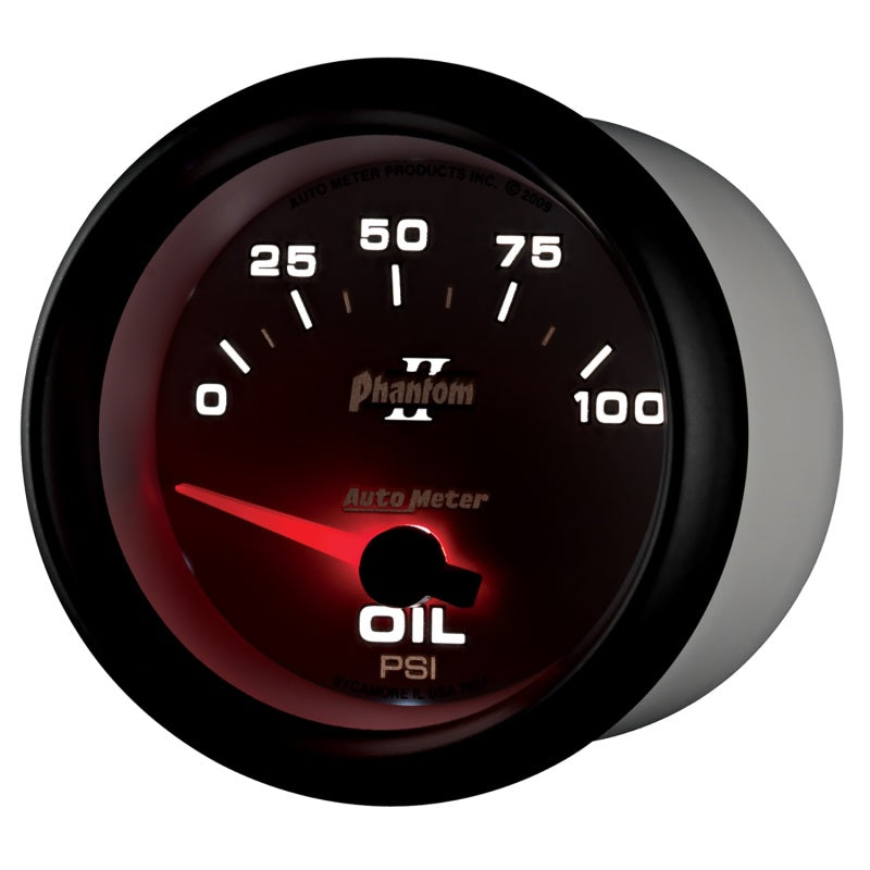 Autometer Phantom II 2 5/8in 0-100 PSI Short Sweep Electronic Oil Pressure Gauge - Burkken Auto Parts