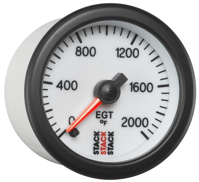 Autometer Stack 52mm 0-2000 Deg F Pro Stepper Motor Exhaust Gas Temp Gauge - White - Burkken Auto Parts