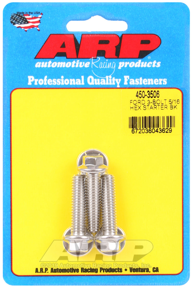 ARP Ford SS 3-Bolt 5/16in Hex Starter Bolt Kit - Burkken Auto Parts