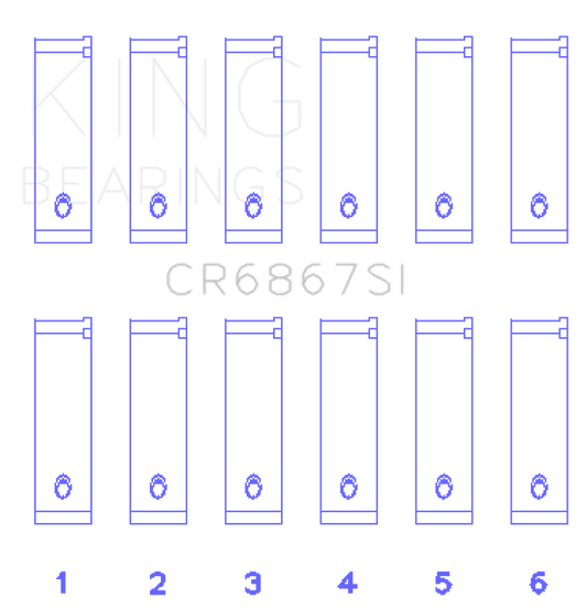 King Engine Bearings Chrysler 215 Cid/241 Cid 24V (Size +0.75mm) Connecting Rod Bearing Set